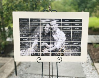 Wedding Welcome Board, Color Change Wedding Seating Chart, Unique Wedding Reception Seating, Engagement Photo Place Cards - Photo Board