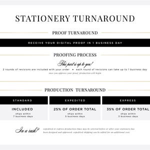 a black and white stationery turnaround