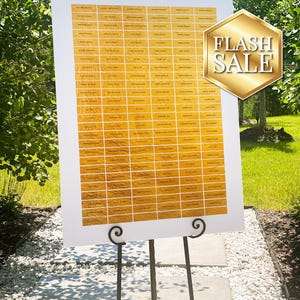 Golden Hour Photo Seating Charts, Modern Gold Sunflower Wedding Place Cards, Reception Table Assignments, Picture Name Cards - Photo Board