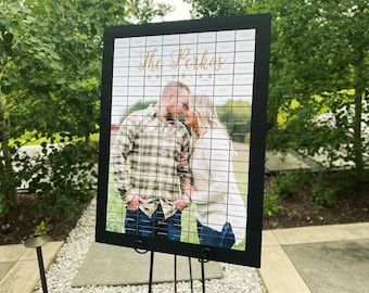 Modern Seating Display, Color Change Wedding Seating Chart, Wedding Welcome Sign, Photo Reveal Seating Chart, Personalized - Photo Board