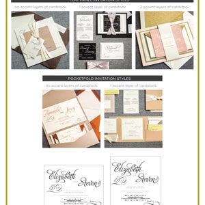 Copper Rustic Wedding, Fall Rustic Invite Suite, Country Wedding Invitation, Modern Rustic Suite- "Modern Swirl & Flourish" PF-NL-v3 SAMPLE bild 5