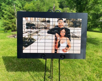 Wedding Welcome Signs Canvas, Modern Seating Display, Unique Place Card Board Display, Engagement Photo Wedding Display - Photo Board
