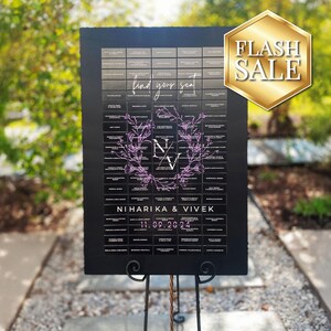Personalized Couple Monogram Seating Chart, Engagement Photos Display Board, Indian Wedding Reception Cards, Unique Canvas - Photo Board