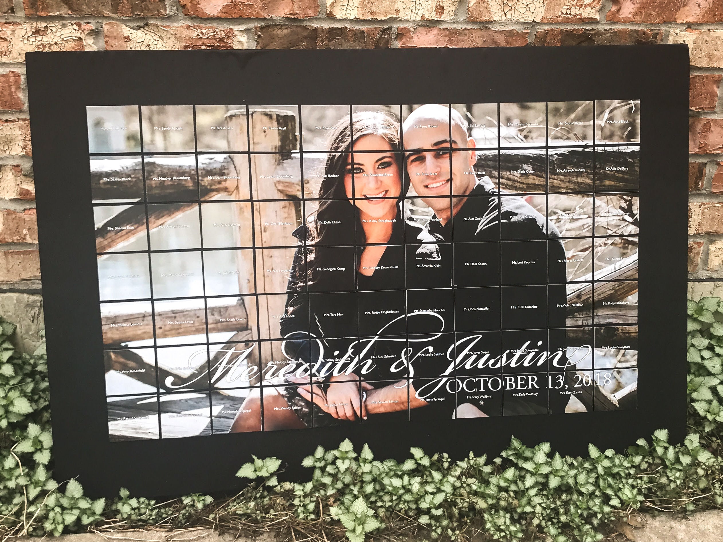 Engagement Photo Board, Wedding Seating Chart, Engagement Party Photo Ideas, Photo Place Card Display - 24" x 36" Place Card Board - DEPOSIT