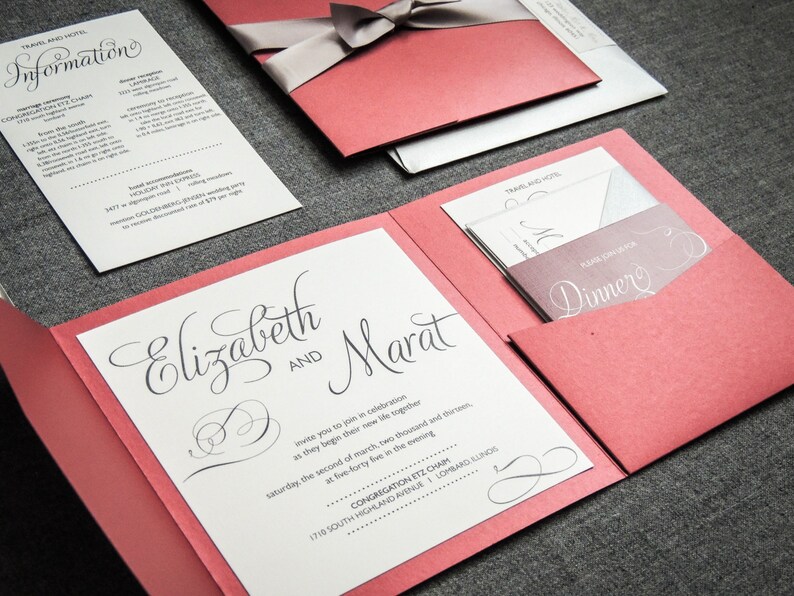 Marsala Wedding Invitations Red And Black Wedding Invitation Etsy