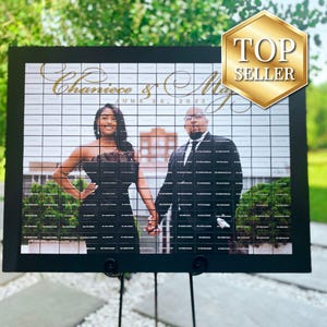 Unique Wedding Seating Chart, Engagement Picture Place Card, African Wedding Ideas, Modern Event Escort Card Display- Photo Place Card Board