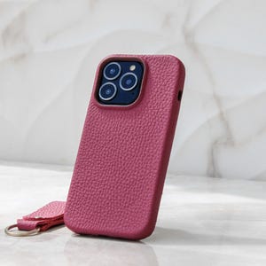 Custodia personalizzata Flotter Dark Fujia in vera pelle per iPhone, modello 16, 15, 14, 13, 12, 11 Pro Max/Plus