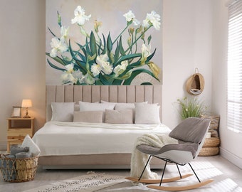 Floral Mural or Wall Covering, Mural Art, Wall Decor, Home Decor, Visual Art Murals from Original Art