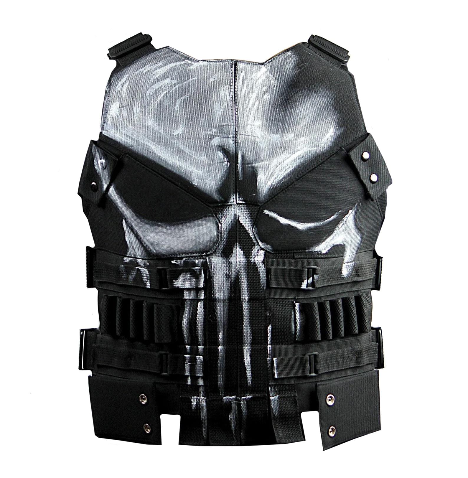 Punisher-Inspired Leather Tactical Vest: Skull Armor Cosplay Costume
