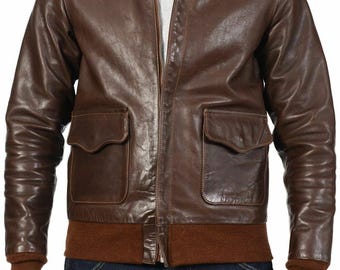 Size 44US / 54EU . Vintage G-8 Type Leather Jacket Made in USA by