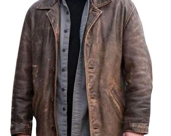 Men&#39;s Distressed Brown Leather Jacket: Dean Winchester Style