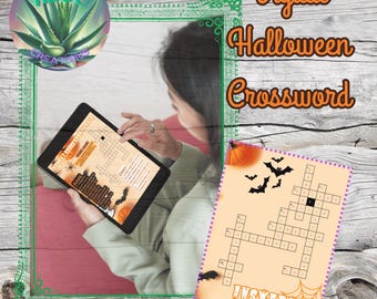 Spooky Halloween Crossword Puzzle: Kids Printable Activity (Digital Download)
