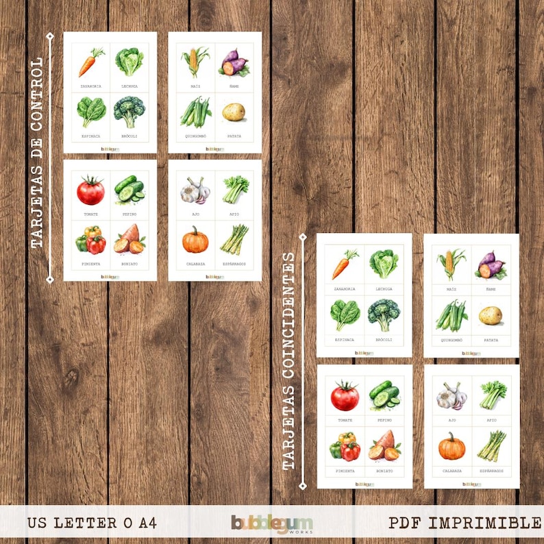 100 tarjetas didácticas de frutas y verduras en español / Aprende ...