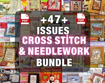 Cross Stitch and Needlework Vintage Magazine Bundle, Embroidery Patterns, Seasonal Crafts, Vintage Stitching Collection | Instant Download