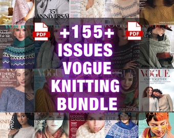 Vogue Knitting Magazines Vintage PDF-bundel • 155 zeldzame brei- en haaktijdschriften • High-Fashion patrooncollectie direct digitale download