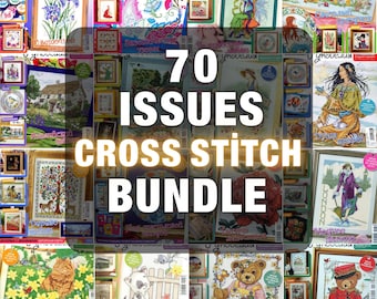 Cross Stitch Magazine PDF Bundle, 70 Vintage Issues, Embroidery Patterns, Russian Formula Cross Stitch Charts, Instant Digital Download
