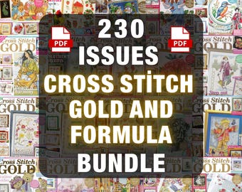 Vintage Collection Cross Stitch Gold And Formula Magazine Mega Bundle PDF, 230 Digital Issues, Embroidery Patterns, Instant Digital Download