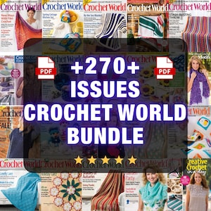 Paquete de 270 revistas Crochet World en PDF, colección de patrones de ganchillo vintage, revistas digitales de ganchillo, biblioteca de patrones de ganchillo
