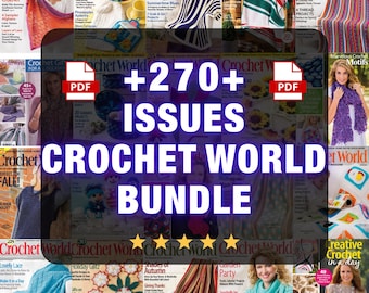 270 Crochet World Magazine Bundle PDF, Vintage Crochet Pattern Collection, Digital Crochet Magazines, Crochet Pattern Library