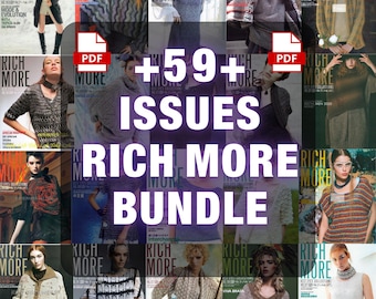 Rich More Knitting Vintage Magazine Bundle PDF • 59 Rare Japanese Knit Patterns • Retro Fashion Designs Instant Digital Download