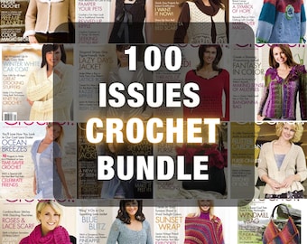 100 issue Crochet! Magazine bundle, digital crochet magazines set, vintage crochet PDF collection, instant download, retro patterns pack