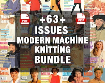 Modern Machine Knitting Vintage Magazine PDF Bundle, 63 Vintage Issues, Retro Knitting Patterns, Digital Knitting Designs, Instant Download