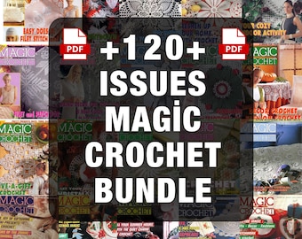 120+ Magic Crochet Magazine Digital PDF Bundle with Vintage Lace Motif Crochet Patterns, Doily Designs and Charts for Instant Download