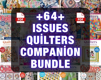 Quilters Companion-bundel pdf, 64 nummers patchworkpatronen, quiltmagazine downloaden, collectie quilttutorials | Digitale download