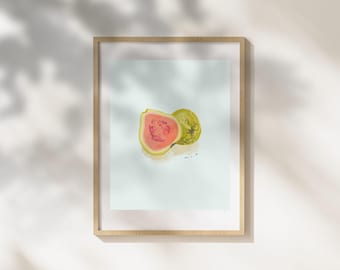 Guava Guayaba Tropisk Frukt Tryckserie ~ Digital Nedladdning