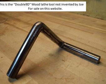 Double 9 D  -  1" Diameter Wood Lathe Tool Rest -  Fits  14" and larger swing wood lathes