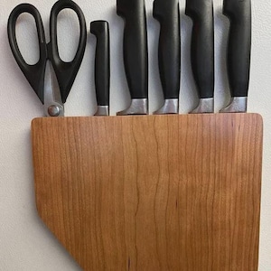 Magnetic Knife Block: Fridge Mount, USA Made Easy as a fridge magnet to install,