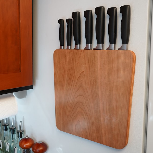 Magnetic Knife Block ( Keystone ) for the side of your refrigerator - Magnetic Knife Rack - Knife Rack - Made in USA Bend, Oregon