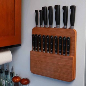 Magnetic Fridge Knife Block  USA Made  Easy as a fridge magnet to install.