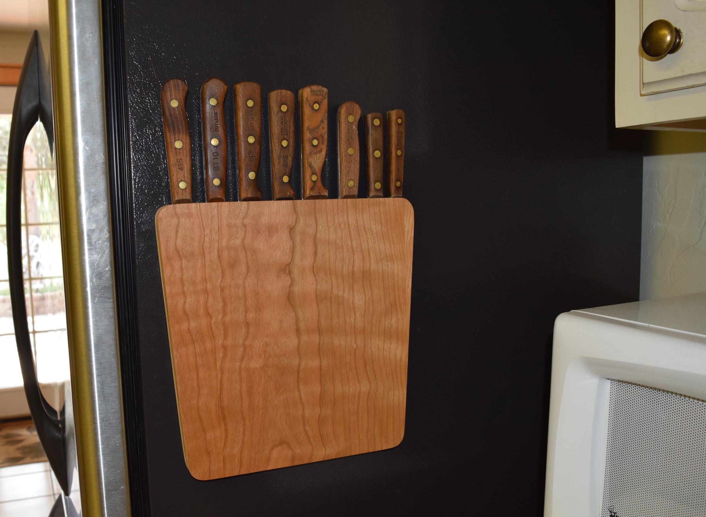 Magnetic Knife Block Maggie for the Side of Your Refrigerator Magnetic Knife  Rack Knife Storage Made in USA Bend, Oregon 