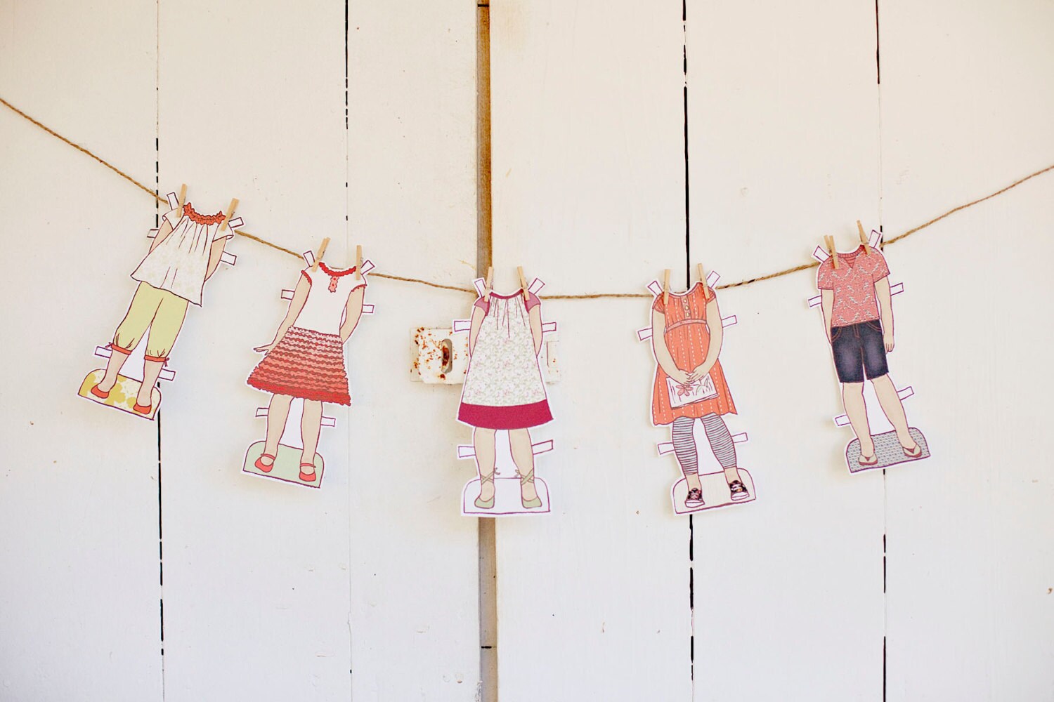 Spring Line Paper Doll Outfits Clothes Printable PDF Instant Etsy