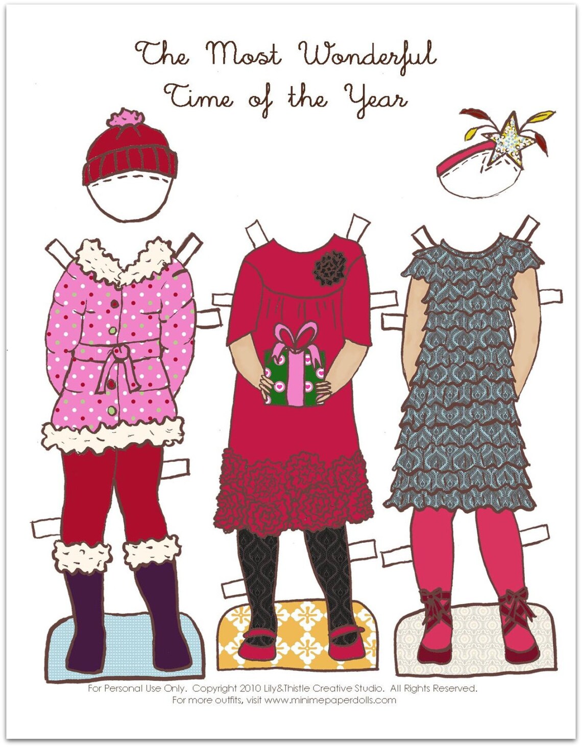 Winter Paper Doll Outfit Clothing Line PDF Instant Download | Etsy