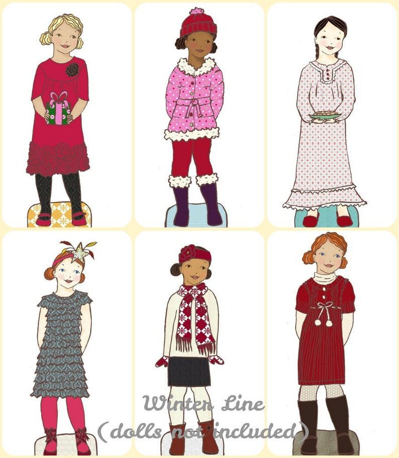 Winter Paper Doll Outfit Clothing Line PDF Instant Download Etsy