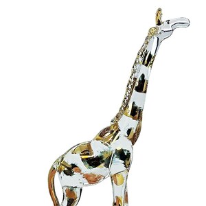 6&quot; Tall Clear Giraffe Figurine Miniature Blown Glass Giraffes Wildlife Safari Animals Crystal Dollhouse Decorative Collectible Figures Gifts