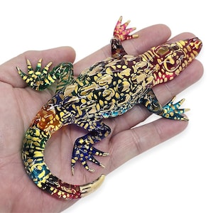 Mini 5&quot; Long Crocodile Figurine Miniature Hand Blown Glass Alligator Caiman Gharial Reptile Crystal Animals Decorative Collectible Figurines