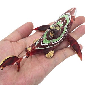 5&quot; Long Red Shark Figurine Miniature Blown Glass Sharks Marine Sea Life Ocean Fish Small Crystal Animals Figures Collectible Figurines Decor