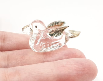 1" L Clear Mallard Duck Decor Ducks Figurine Waterfowl Bird Miniature Blown Glass Wildlife Crystal Animals Birds Collectible Figurines Gifts