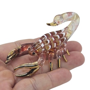 2.5&quot; L Red Scorpion Hand Blown Glass Bug Miniature Insect Figurine Animal Crystal Dollhouse  Scorpions Decorative Collectible Figurines Gift