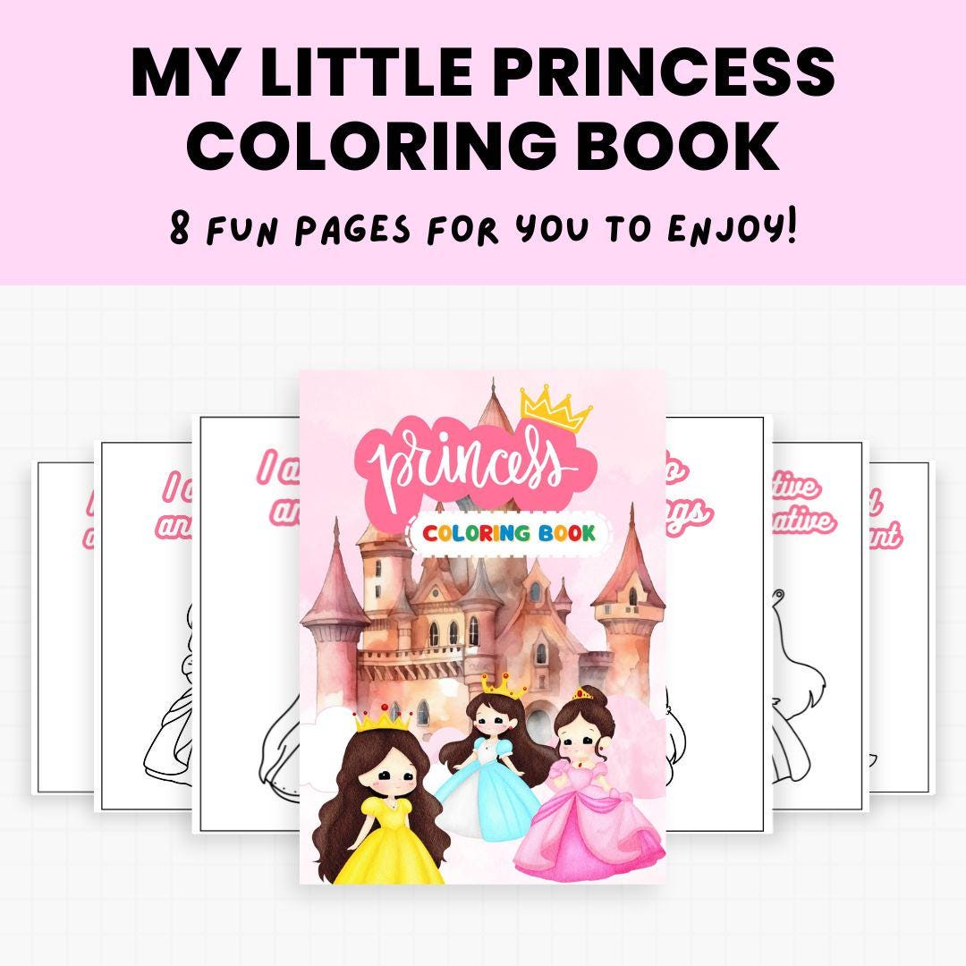 My Little Princess Coloring Book for Kids Printable Easy Activity