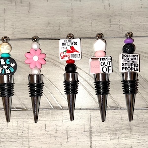 Silicone beaded wine stoppers