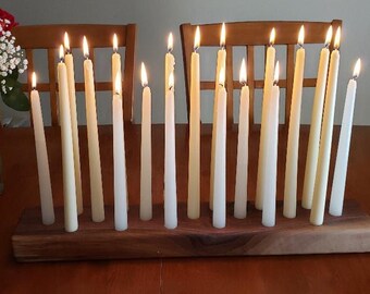 24" Wood Candleholder W/ Reversible Side Tea Light Candle Holder All In One/ Birthday / Taper Birthday Candle Holder /FREE SHIPPING SALE