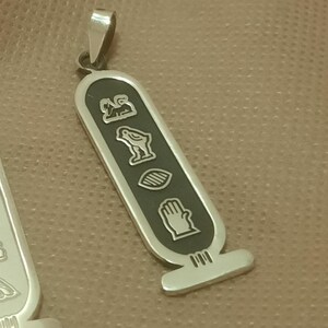 Your name in hieroglyphic, Egyptian Cartouche pendant in Sterling silver, personalized with name, Egyptian jewelry, comes from Egypt