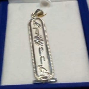 Your name in hieroglyphic, Egyptian Cartouche pendant in silver, Handmade and comes to you from Egypt