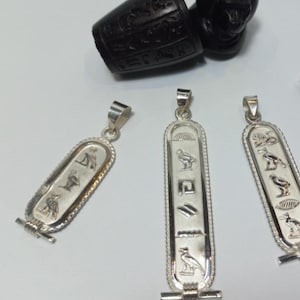 Your name in hieroglyphs, Egyptian Cartouche pendant in silver, Handmade and comes to you from Egypt, Egyptian jewelry Cartouche necklace