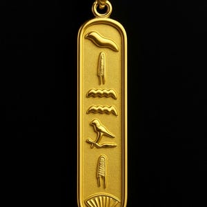 Personalized 18K Gold Egyptian Cartouche Pendant – Custom Hieroglyphic Name Necklace , astonishing Egyptian Jewelry