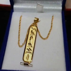 18K Gold Egyptian Cartouche Necklace – Personalized with your name in Hieroglyphic, Name Necklace - Astonishing Egyptian Jewelry